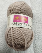 17 Pelotes de 50 gr  PHILDAR PURE LAINE  3  1/2  Traitée Infeutrable 
