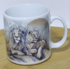 Polar Graphics Lions Coffee Mug Designed By Jody Bergsmo Ceramic Tea Cup  12 oz