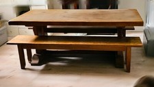 Table monastère en chêne massif de 2 m  x 90 cm avec ses 2 bancs