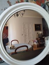 MIROIR INDUSTRIEL ROND VINTAGE RÉTRO PLASTIQUE/BAKELITE BLANC ANNÉES 70