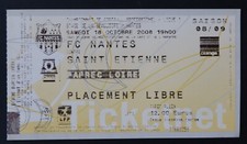 Ticket match FC Nantes Saint-Etienne 18 octobre 2008 Beaujoire Loire Football