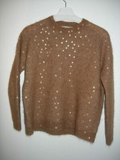 PULL SEZANE LUDIVINE  CAMEL A POIS PEINTS TAILLE XS S
