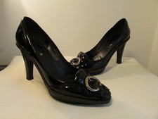 escarpins celine  cuir verni  noir 38,5 italien= 39,5