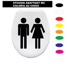 Sticker WC Homme Femme – Autocollant Abattant Toilettes – Coloris au choix