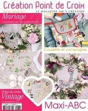 Création point de croix N°36 Mariage ABC cousette Véronique Enginger