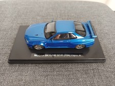 Nissan Skyline R34 GT-R VSPEC II Bayside Blue Ebbro 1 43