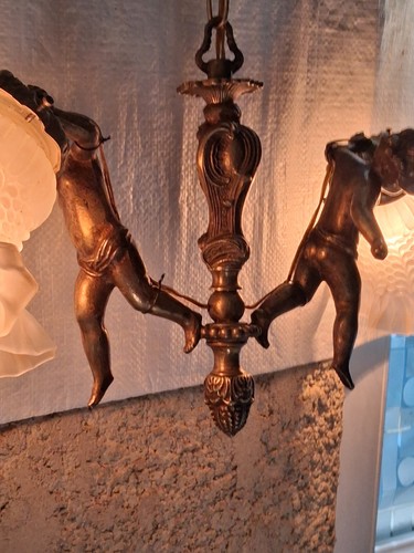Ancien lustre avec cherubins - ancien, 2