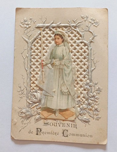 Ancienne image pieuse souvenir - ancienne,