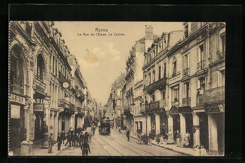 Carte postale reims - carte, rue