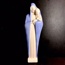 Importante Vierge a l'enfant Art Deco Faïence signé Charles Henne  38 Cm !