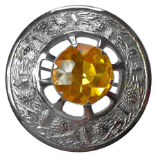 TE Écossais Écharpe Broche 3 "/ Kilt Mouche Plaid Jaune Pierre Femmes Châle