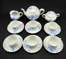 HAVILAND Limoges Service à thé en porcelaine torsadé cerisier bleu 15pièces