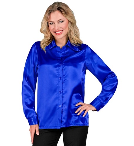 Widmann satin blue 70s - blue, disco