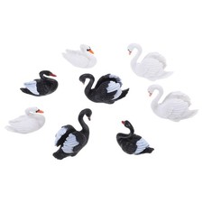  8 Pcs Figurine De Cygne