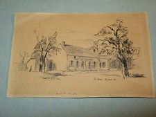 Charles Désiré BERTHOLD-MAHN (1881-1975) DESSIN ORIGINAL ENCRE PAYSAGE BOURGOGNE