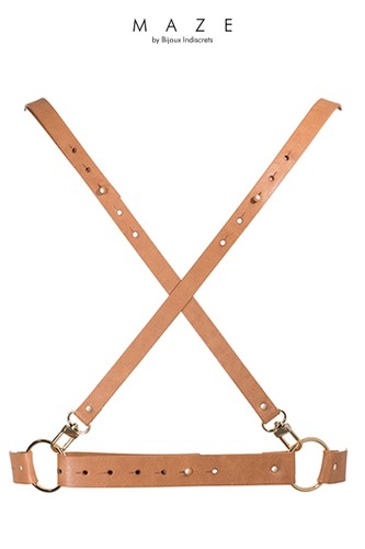 Harnais marron maze - x, bdsm
