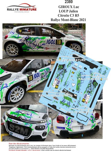 Decals ref 2380 citroen - 1/43,