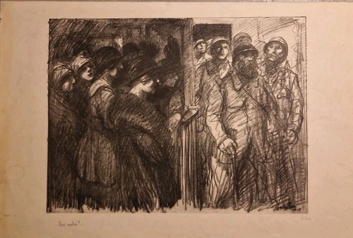 Ancienne lithographie soldats - lithographie,