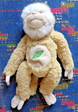 SOR / DOUDOU PELUCHE GIPSY SINGE BEIGE FEUILLE VERTE 35 CM EXC ETAT