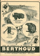 Publicité ancienne poudrage Berthoud matériel agricole 1955 issue de magazine
