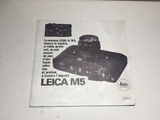 Livret appareil photo Leica M5