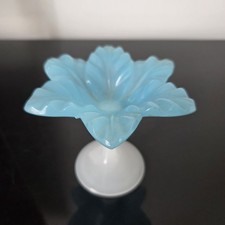 Saint Louis Baccarat Opaline Coupe Baguier Bleu Blanc 1840-1850 Cristal Opalin