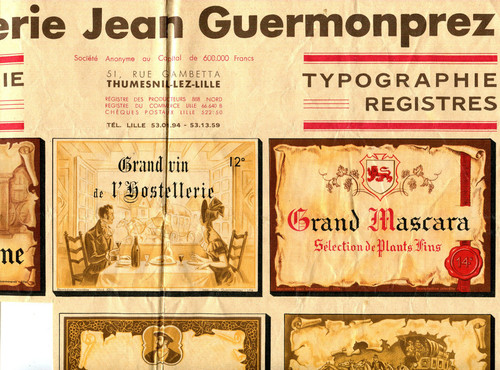 Planche etiquettes de - de,