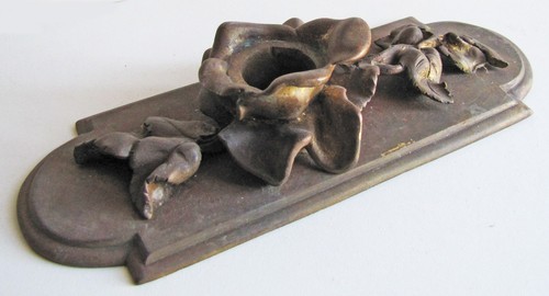 Encrier bronze fleurs - bronze,,