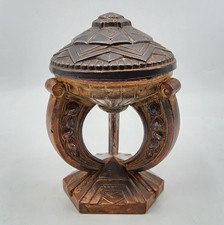 Boîte coffret à bijoux baguier en régule cuivré à décor géométrique Art Déco 