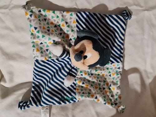 Doudou plat carré mickey - mickey, bleu