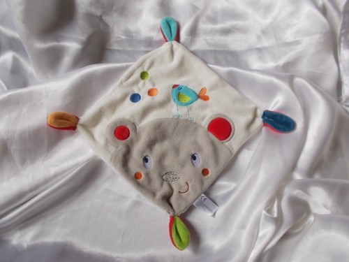 Doudou plat blanc beige - doudou,