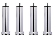 4 Pieds de Sommier et de lit Acier Chromé 20 cm 