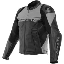 Blouson Moto Cuir Dainese Racing 4 Blouson Cuir Perf. Gris Noir TG 48