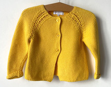 Très jolie Gilet Jaune en Coton Cadet Rousselle Paris Bébé fille 6 mois Neuf