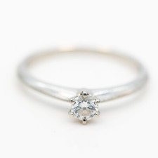 Tiffany & Co 950 Platine Solitaire 0,30ct F/VVS2 Taille 58 Fullset