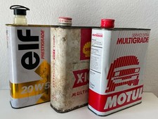 Lot Ancien Bidon D'huile ELF prestigrade - shell X-100 - MOTUL multigrade