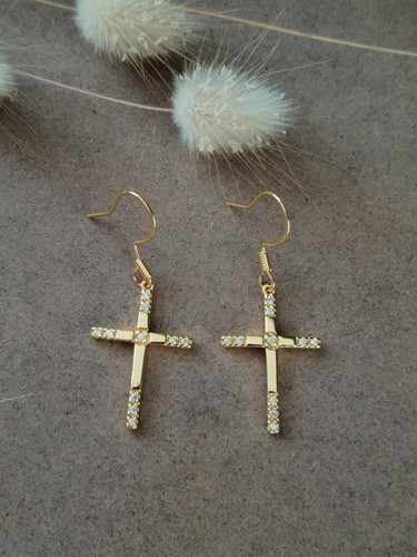 Boucles oreilles croix - boucles,