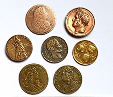 lot médailles anciennes bronze cuivre XIXe antique french medals tokens France