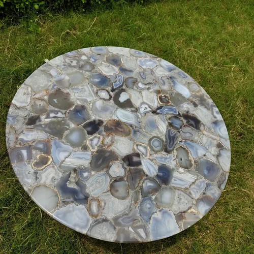 Round agate stone - coffee, table