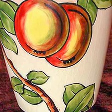 Barbotine Majolica Garniture de Cheminee Art Nouveau 3 Pc Jardiniere Set