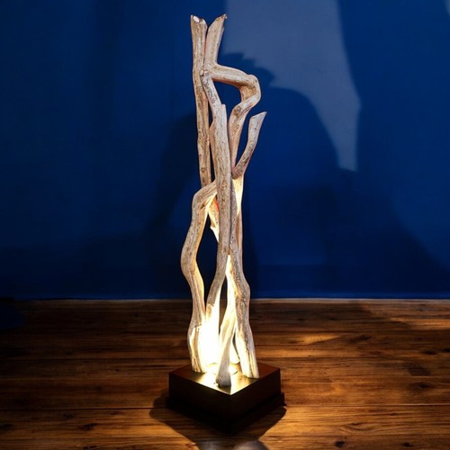 Lampe sur pied bois - pied, en