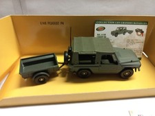 Solido 1/43, Voiture Peugeot P4 Bâché + Remorque Armée Française, Neuf 6148 (82)