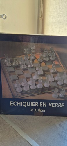 échiquier verre neuf 35x35 - Échiquier, en