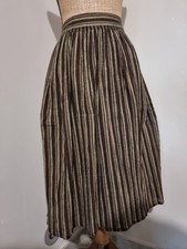 CACHAREL : VINTAGE 70S 80S JUPE CORSET DOS RAYURES POCHES STYLE AMISH CAMPAGNE 