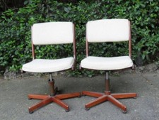 Vintage , paire de chaises , fauteuil pivotant danois , teck et laine