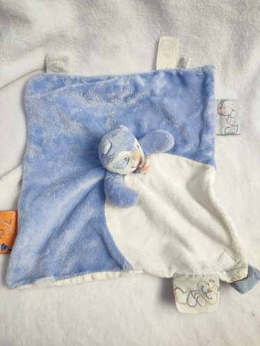 Doudou plat raton laveur - , bleu