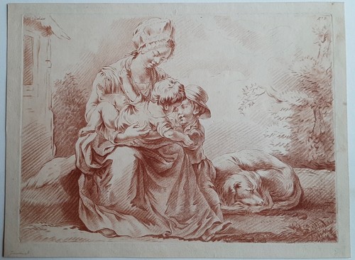 Vie paysanne avec - jeune, mère