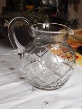 Pichet ou broc à eau en cristal, signé Cristal d'Argental France, XXe siècle