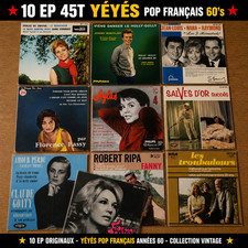 Lot 10 Vinyles 45T EP Années