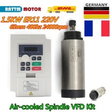 『FR』 1.5KW ER11 CNC Air Cooled Spindle Motor 24000rpm 65mm VFD Inverter CNC Kit
